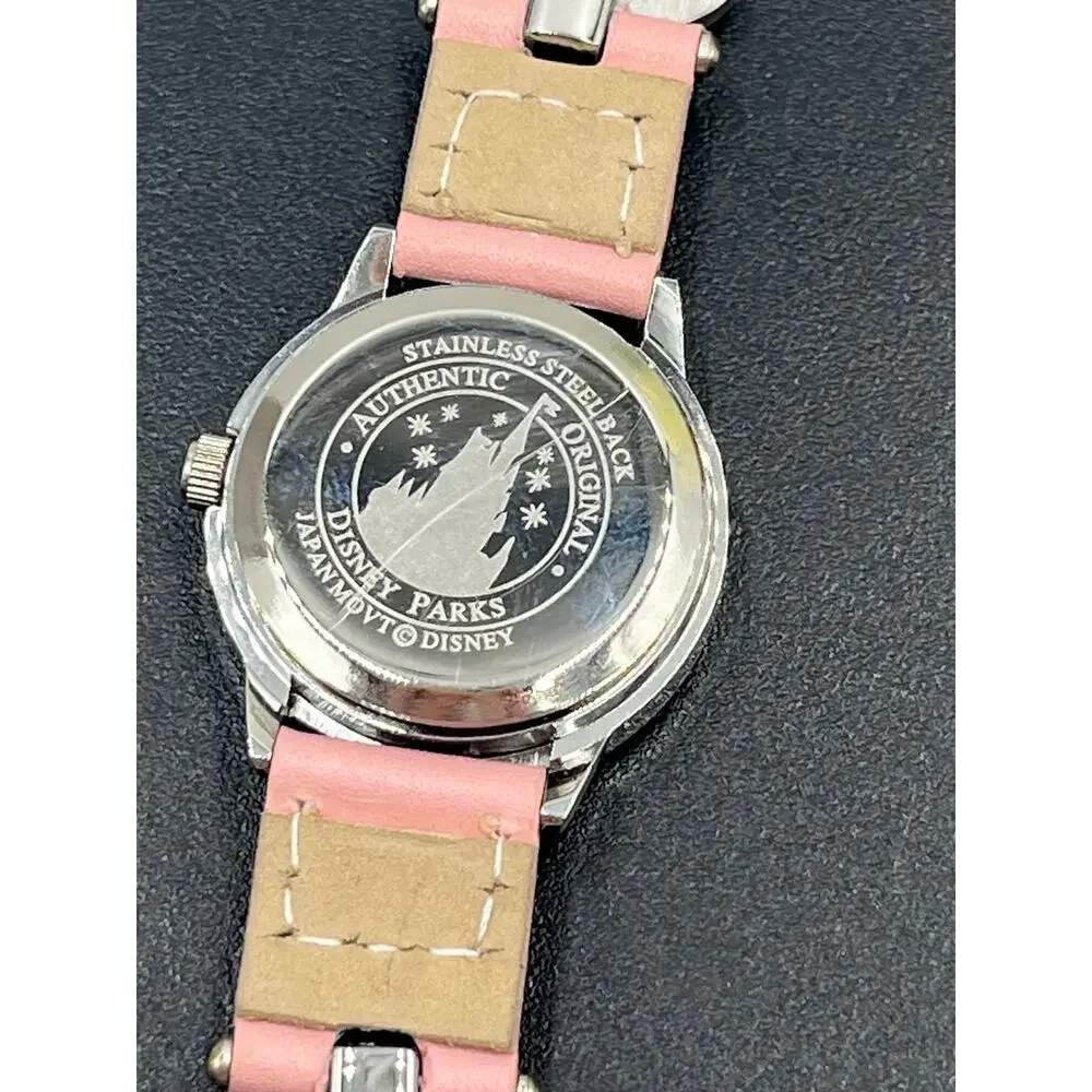 Disney Time Works Girls MINNIE MOUSE Watch Pink‎ Band Leather Hearts New Battery